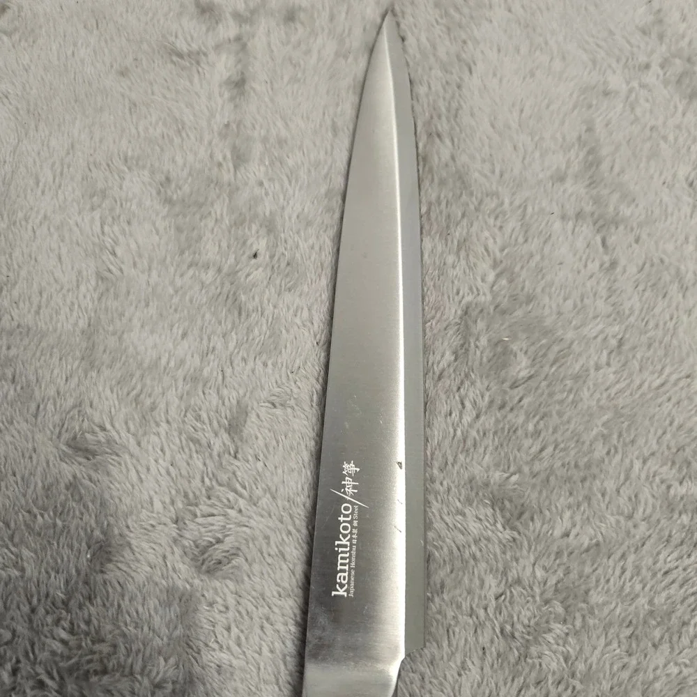 Kamikoto Japanese Honshu Steel 7.5 Inch Utility Slicing Knife Black Handle